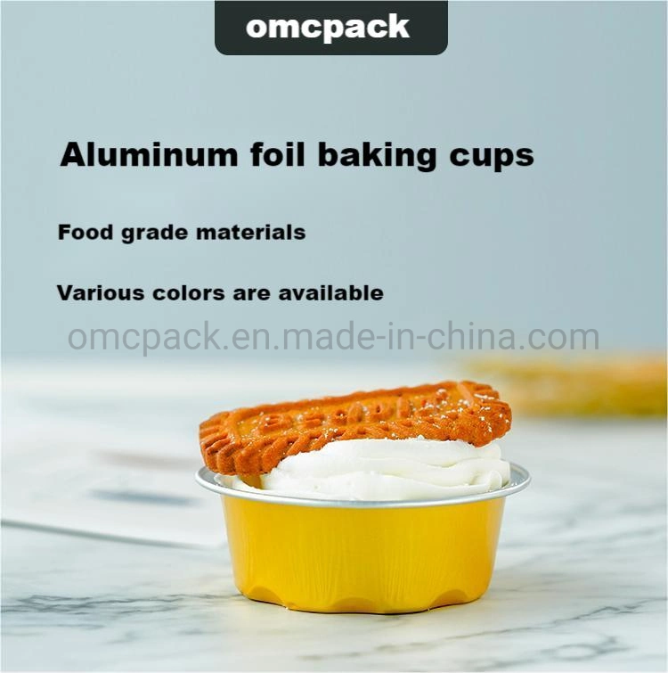 Mc70-24 Ice Cream Cup Aluminum Foil Bowl Colorful Cake Cup Baking Mold Disposable Packaging 58ml