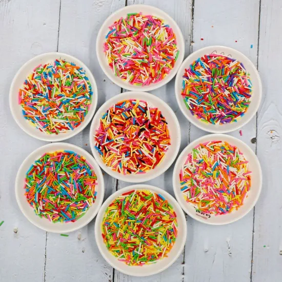 Fournisseurs de cupcakes/crème glacée/chocolat/gâteau Rainbow Sugar Jimmies Sprinkles en Chine